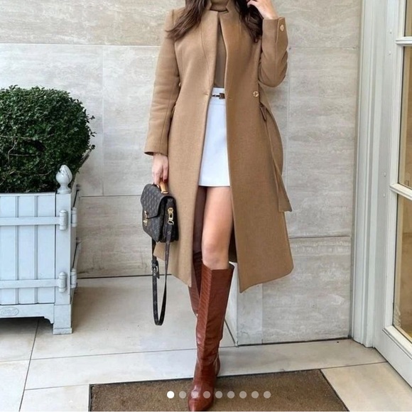 Women’s Croc Embossed Chunky Block Heel Brown Tall Boots Size 38 Fits Size 8 NEW - Picture 1 of 12